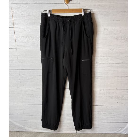 Eddie Bauer Pants Womens Size 8 Black Fleece Lined Elastic Waist Drawstrings - Picture 3 of 16